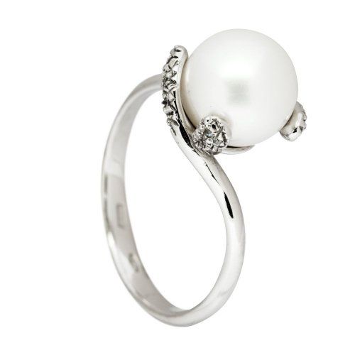Sortija oro blanco y perla